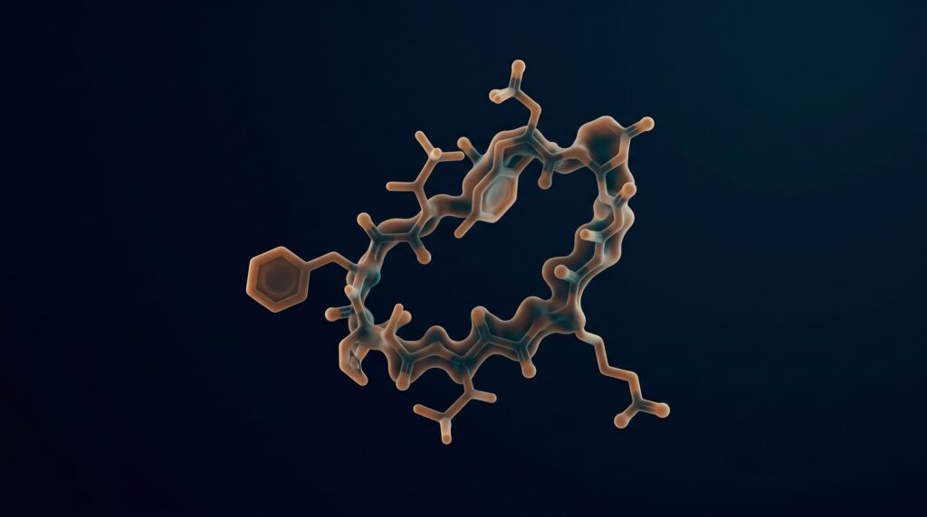 Abstract hGH fragment visualization