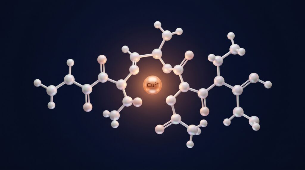 Abstract copper tripeptide visualization